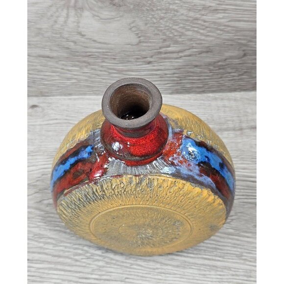Vintage Pottery Vase Ceramic Abstarct Art Handmade Pot 6" Home Room Decor Gift - Picture 6 of 16